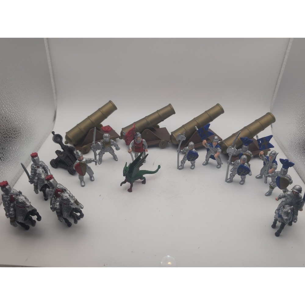 Safari Ltd. Medieval Figures Knights Dragons Catapult Armored Horses LOT